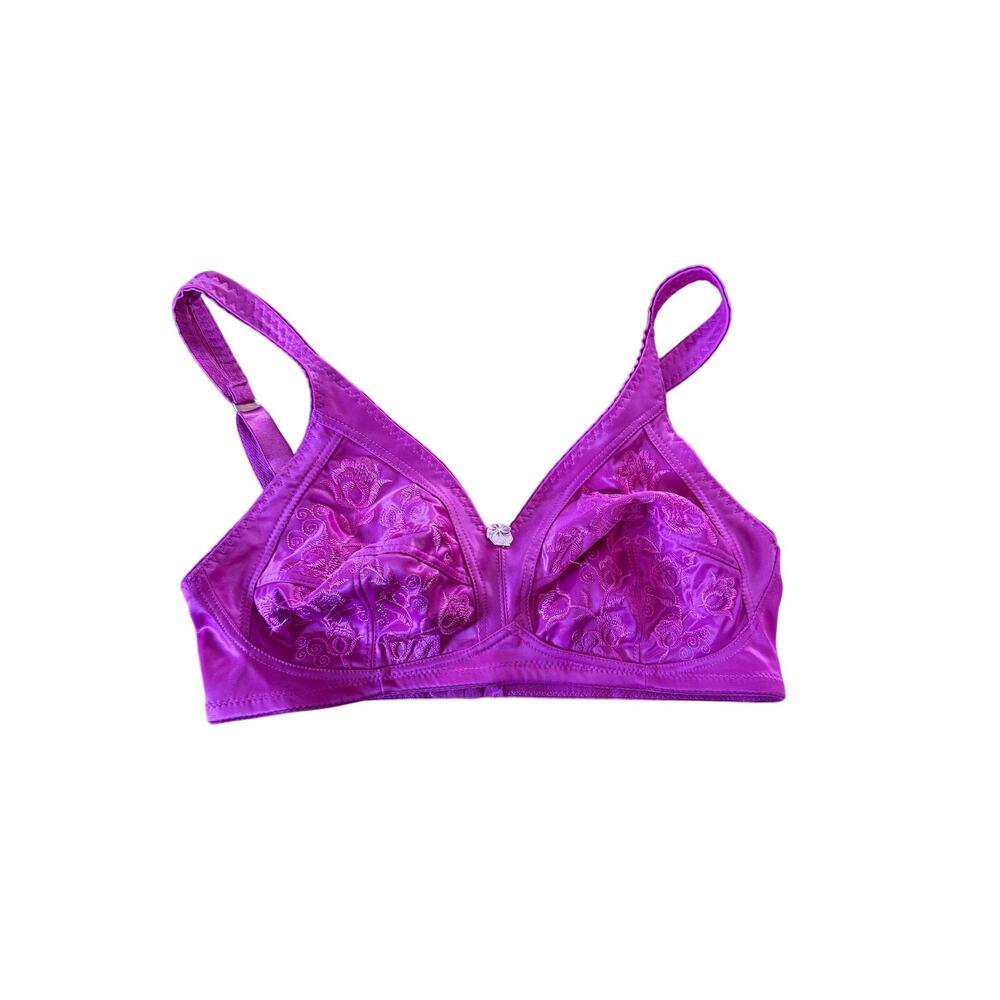 NWT vintage deadstock Abeba pink purple‎ fliral embroidered bra